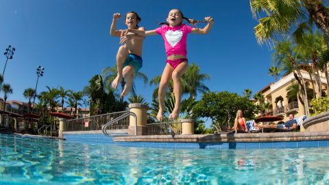 Enjoy family-friendly poolside activities at the Signia by Hilton Orlando Bonnet Creek.